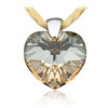 pvsek ze SWAROVSKI ELEMENTS srdce 18mm crystal golden shadow hedvb Ag 925/1000