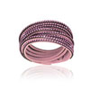 náramek růžový se SWAROVSKI ELEMENTS  Crystal Mesh dvojitý malý light rose