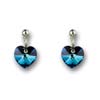 náušnice ze SWAROVSKI ELEMENTS srdce visací 10mm crystal bermuda blue plato