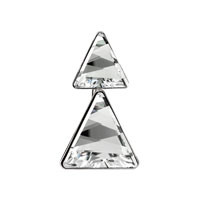 Bro ze SWAROVSKI ELEMENTS triangl mal/velk crystal