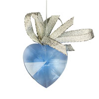 Ornament se SWAROVSKI ELEMENTS srdce 40mm v barv light sapphire